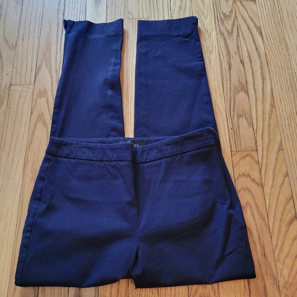 Talbots Chatham Ankle Pants Size 6 Blue Side Zip Work Office Casual Mid Rise